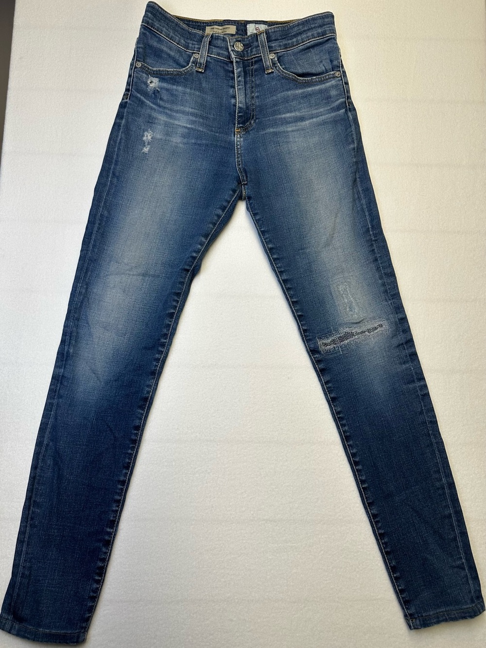 AG Adriano Goldschmied Farrah Skinny High Rise Distressed Jeans 27x27 EUC